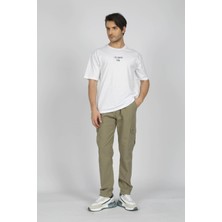 Lee Cooper Artaud Erkek %100 Pamuk O Yaka T-Shirt Beyaz