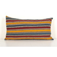 Etnik Bulvar Çizgili El Dokuma Kilim Kırlent Kılıf