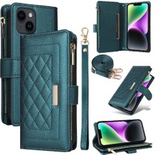 Manyi Mall IPhone 14 Kayış Darbeye Dayanıklı Cüzdan Kart Yuvaları Için Flip Case (Yurt Dışından)