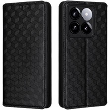 Manyi Mall Xiaomi 14T Pro Pu Deri Kart Yuvaları Için Flip Case Tutucu 3D Desen (Yurt Dışından)