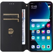 Manyi Mall Xiaomi 14T Pro Pu Deri Kart Yuvaları Için Flip Case Tutucu 3D Desen (Yurt Dışından)