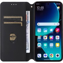 Manyi Mall Xiaomi 14T Pro Pu Deri Kart Yuvaları Için Flip Case Tutucu 3D Desen (Yurt Dışından)