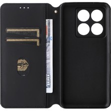 Manyi Mall Xiaomi 14T Pro Pu Deri Kart Yuvaları Için Flip Case Tutucu 3D Desen (Yurt Dışından)