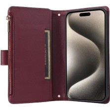 Manyi Mall IPhone 15 Için Flip Case Pro Max Darbeye Kart Yuvaları Cüzdan Kayış (Yurt Dışından)