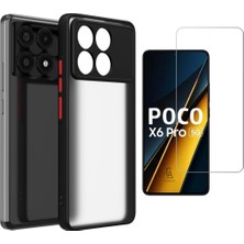 Coolacs Xiaomi Poco X6 Pro Uyumlu Kılıf Mat Buzlu Telefon Kılıfı ve Temperli Cam Ekran Koruyucu