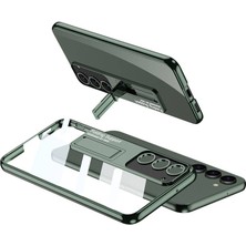 Techno Guru Samsung Galaxy S23 Plus Kılıf Kamera Korumalı Şeffaf Tasarımlı Zore  Standlı Kapak