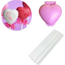 Sevgililer Günü Kalp Lolipop Kek Yapım Seti 101LI Cake Pops Kalıbı Lolipop Çubuk Çubuğu 100 Adet
