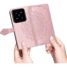 Colorful Shop Xiaomi 14T Deri Kılıf Için Flip Case Zarif Desen Basit Iş (Yurt Dışından)