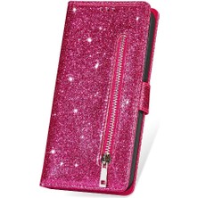 Colorful Shop IPhone 13 Mini Manyetik Kapatma Glitter Cüzdan Pu Için Fermuarlı Cebi Durumda (Yurt Dışından)