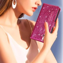 Colorful Shop IPhone 13 Mini Manyetik Kapatma Glitter Cüzdan Pu Için Fermuarlı Cebi Durumda (Yurt Dışından)