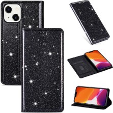 Colorful Shop IPhone 14 Artı Pu Deri Manyetik Kapatma Kartı Için Glitter Flip Case (Yurt Dışından)