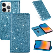 Colorful Shop IPhone 14 Için Glitter Flip Case Pro Manyetik Kapatma Pu Deri Kart Çevirme (Yurt Dışından)