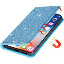 Colorful Shop IPhone 14 Için Glitter Flip Case Pro Manyetik Kapatma Pu Deri Kart Çevirme (Yurt Dışından)