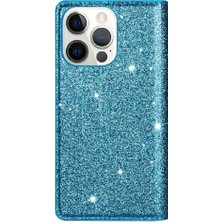 Colorful Shop IPhone 14 Için Glitter Flip Case Pro Manyetik Kapatma Pu Deri Kart Çevirme (Yurt Dışından)