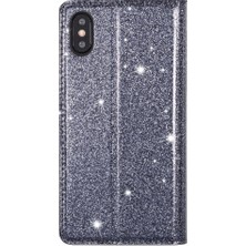 Colorful Shop IPhone Xs Max Pu Deri Flip Case Cüzdan Kart Için Glitter Flip Case (Yurt Dışından)