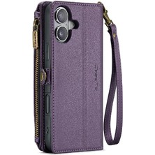 Colorful Shop IPhone 16 Için Crossbody Durumda Fermuar Faturaları Yuvası Rfıd Engelleme Cüzdan Kılıf (Yurt Dışından)