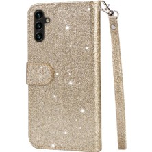 Colorful Shop Samsung Galaxy A04 Manyetik Kapatma Glitter Vaka Için Fermuarlı Cebi Durumda (Yurt Dışından)