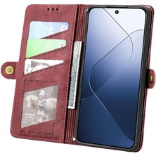 Colorful Shop Xiaomi 14T Darbeye Cüzdan Basit Iş Deri Kılıf Için Flip Case (Yurt Dışından)