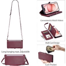 Colorful Shop IPhone 12/12 Pro Için Crossbody Durumda Cüzdan Rfıd Engelleme Fermuar 9 (Yurt Dışından)