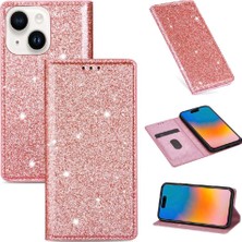 Colorful Shop IPhone 15 Için Glitter Flip Case Artı Kart Tutucu Flip Case Cüzdan Pu (Yurt Dışından)