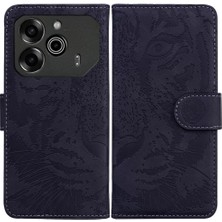 SZY Market Tecno Pova 6 Pro 5g Deri Cüzdan Kabartmalı Sevimli Kaplan Için Flip Case (Yurt Dışından)