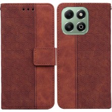 SZY Market Onur X6B Flip Folio Premium Pu Deri Için Flip Case Geometrik Kabartmalı (Yurt Dışından)