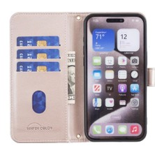 SZY Market IPhone 15 Için Flip Case Pu Deri Iş Basit Stil Koruyucu Cüzdan (Yurt Dışından)