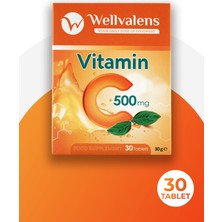 Wellvalens Vitamin C 500 mg Tablet – Günlük Direnç ve Enerji Desteği | 30 Tablet