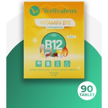 Wellvalens B12 Vitamin 1000 mcg Tablet – Günlük Enerji ve Destek | 90 Tablet