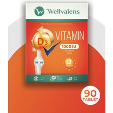 Wellvalens D3 Vitamini 1000 IU – Günlük D Vitamini Takviyesi | 90 Tablet