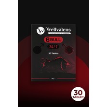 Wellvalens 6Bull – Enerji, Odak ve Dayanıklılık İçin Güçlü Formül | 30 Tablet -Erkekler İçin Takviye Edici Gıda (Korean, American ve Siberian Ginseng , Ginkgo & Q10)