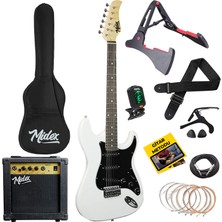 Midex AGE-80WH Amfili Full Elektro Gitar Seti 4/4 Yetişkin 39 İnç White