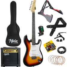 Midex AGE-80SB Amfili Full Elektro Gitar Seti 4/4 Yetişkin 39 İnç Sunburs