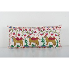 Etnik Bulvar Hayvan Desenli Vintage Etnik Suzani Kırlent Kılıfı El Dokuma Kırlent Kılıf