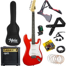 Midex AGE-80RD Amfili Full Elektro Gitar Seti 4/4 Yetişkin 39 İnç RED