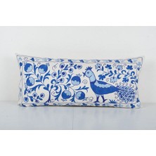 Etnik Bulvar Çiçek Desenli Etnik Suzani Kırlent Kılıfı, El Dokuma Kırlent Kılıf (Içliksizdir) 45 x 95 cm