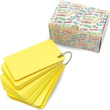 Copyder Halkalı Beyaz Flash Kartlar 50 Adet 5.5x8.5 cm Not Kartı, Kelime Kartı, Ders Çalışma Kartı