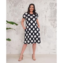 Kadın Büyük Beden Kısa Kol Elbise - BGE23