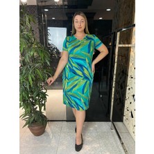 Kadın Büyük Beden Örme Elbise Yeşil - BGE33