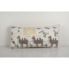 Etnik Bulvar Hayvan Desenli Vintage Etnik Suzani Kırlent Kılıfı El Dokuma Kırlent Kılıf