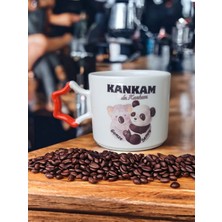 İki Seramik Kişiselleştirilebilir Kankam Da Kankam Koala ve Panda Baskılı Turuncu O Kupa Bardak / Mug - Çay & Kahve Fincanı