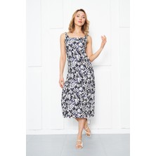 Charamela Kadın Askılı Kare Yaka Elbise - BGE04