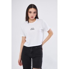 Charamela Dear Karma Baskılı Crop T-Shirt - BGB19