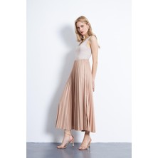 Charamela Kadın Beli Lastikli Piliseli Etek - BGET01