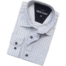 Gömlek Galerisi Klasik Kesim Kareli Uzun Kollu Erkek Pamuk Gömlek