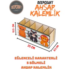 Deep Craft Deepcraft Ahşap Çocuklar Için Masa Üstü Kare Kalemlik & Organizer-Safari