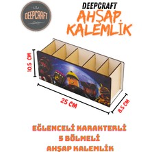 Deep Craft Deepcraft Ahşap Çocuklar Için Masa Üstü Kare Kalemlik & Organizer-Roblox