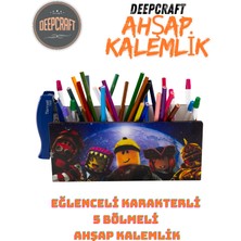 Deep Craft Deepcraft Ahşap Çocuklar Için Masa Üstü Kare Kalemlik & Organizer-Roblox