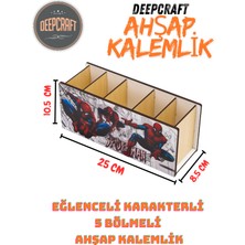 Deep Craft Deepcraft Ahşap Çocuklar Için Masa Üstü Kare Kalemlik & Organizer-Spiderman