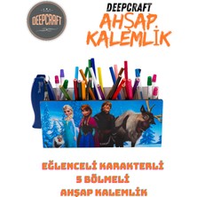 Deep Craft Deepcraft Ahşap Çocuklar Için Masa Üstü Kare Kalemlik & Organizer-Elsa